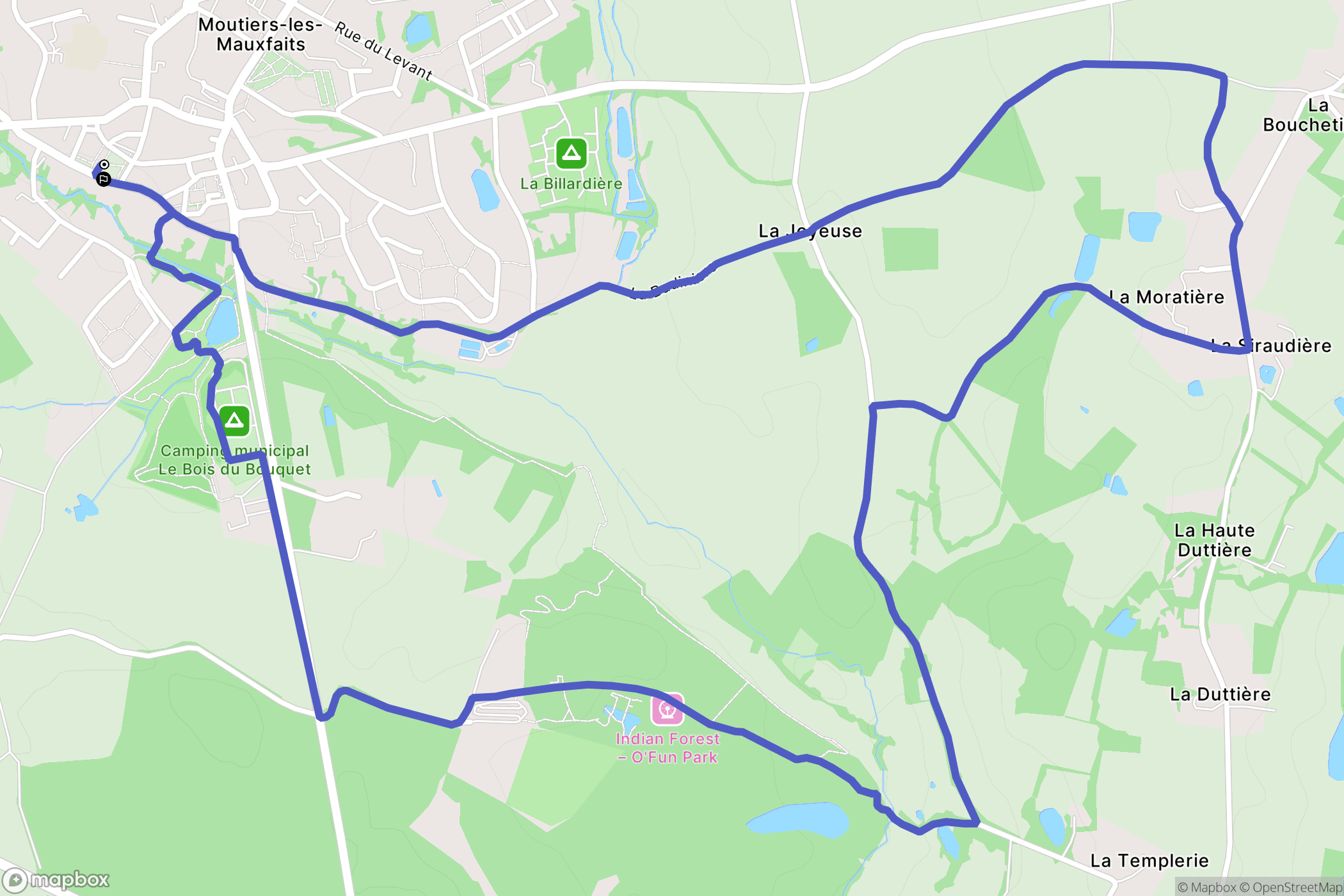 Moutiers-les-Mauxfaits : carte du parcours de randonnée - France
