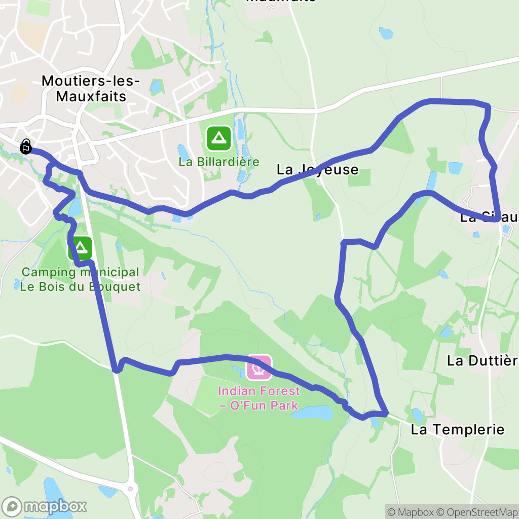 Moutiers-les-Mauxfaits : carte du parcours de randonnée - France
