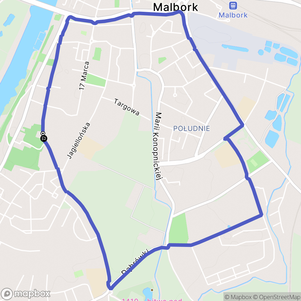 Malbork: mapa trasy - Poland