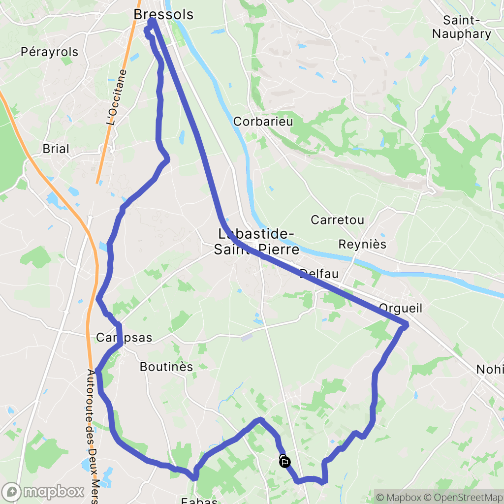 Fronton : carte du parcours de randonnée - France