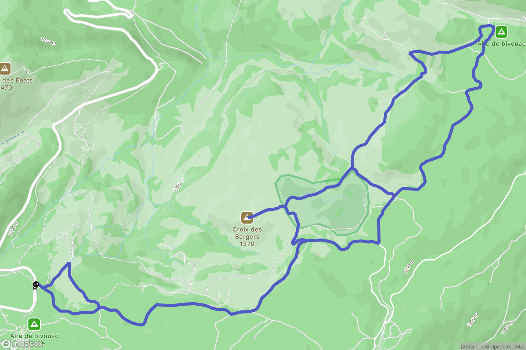 Montcel : carte du parcours de randonnée - France