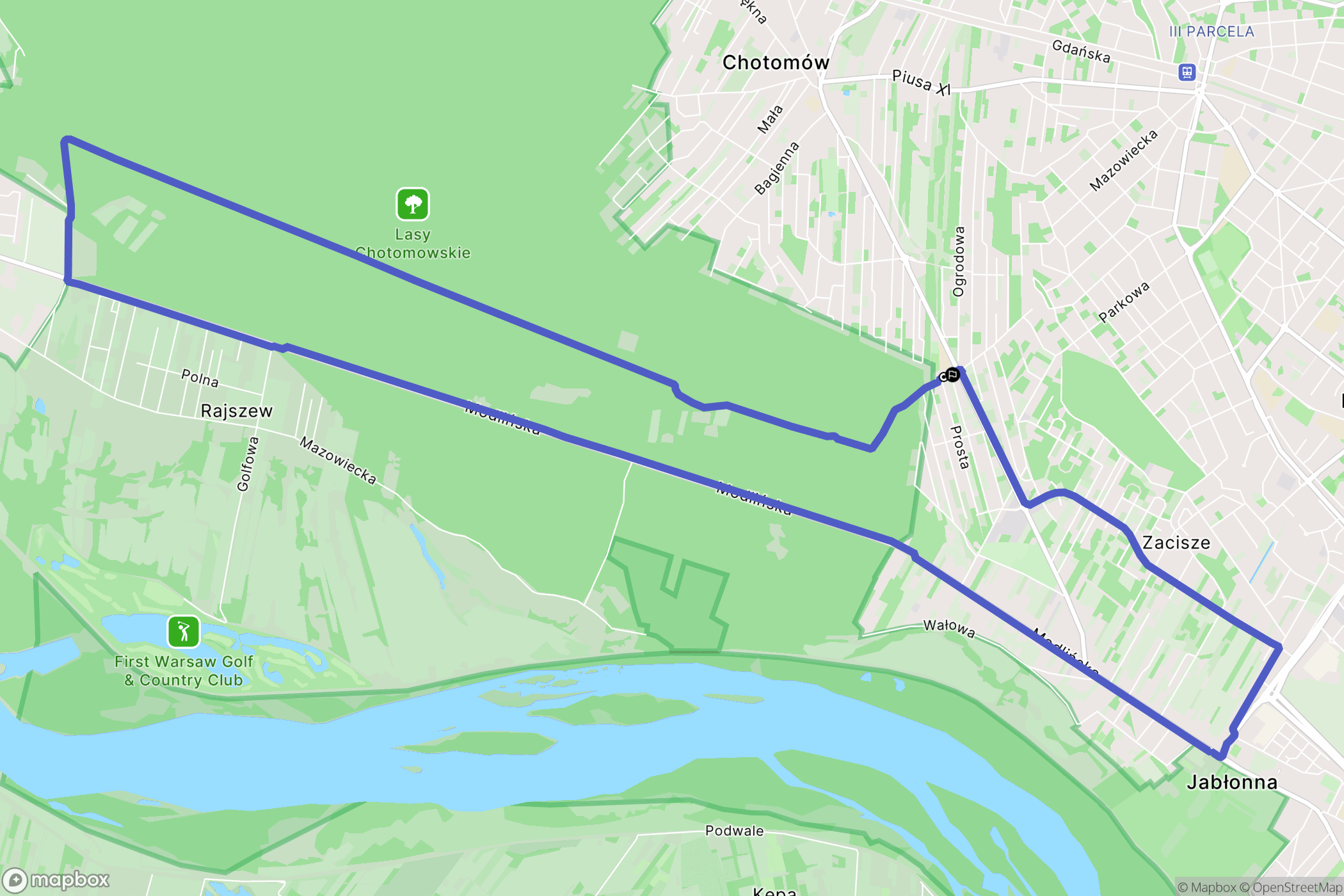 Jabłonna: mapa trasy - Poland