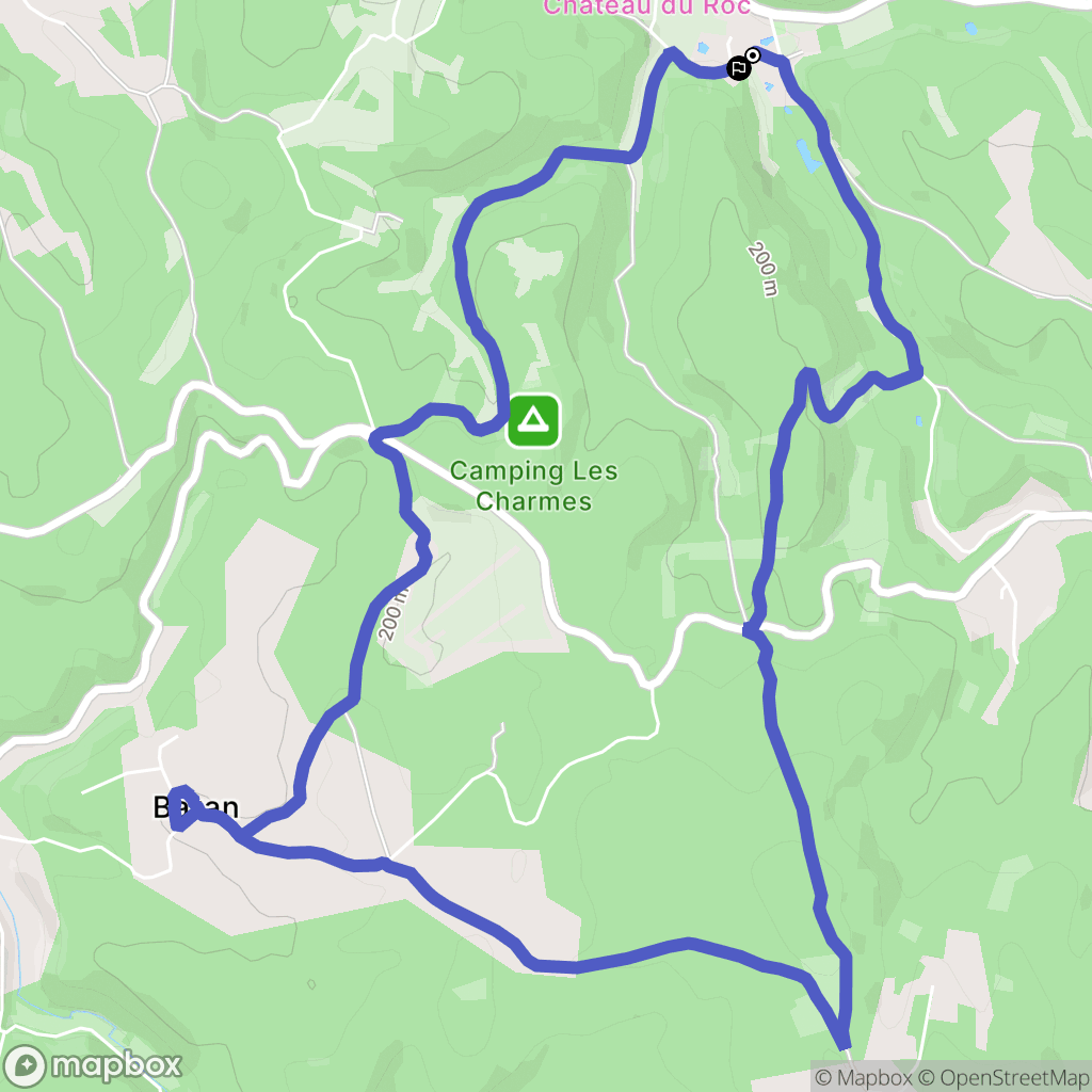 Saint-André-d'Allas : carte du parcours de randonnée - France