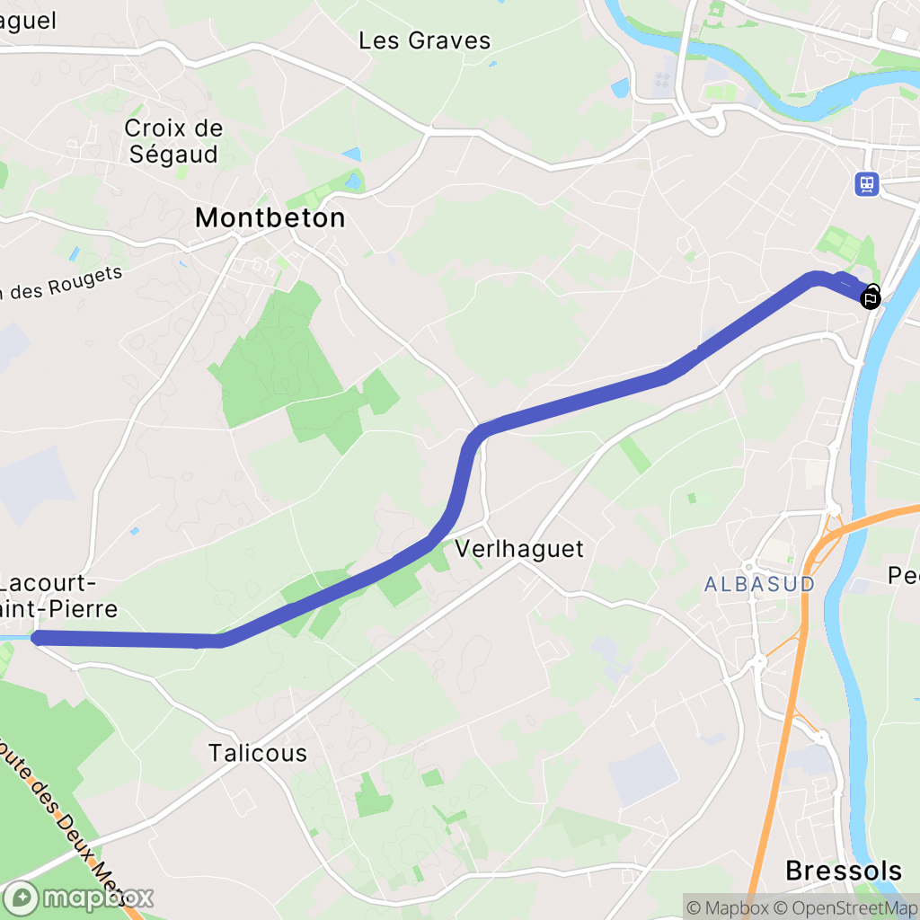 Montauban : carte du parcours de randonnée - France