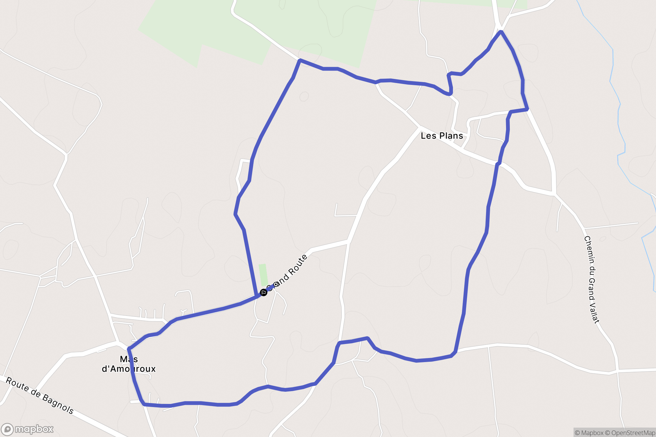 Les Plans : carte du parcours de randonnée - France