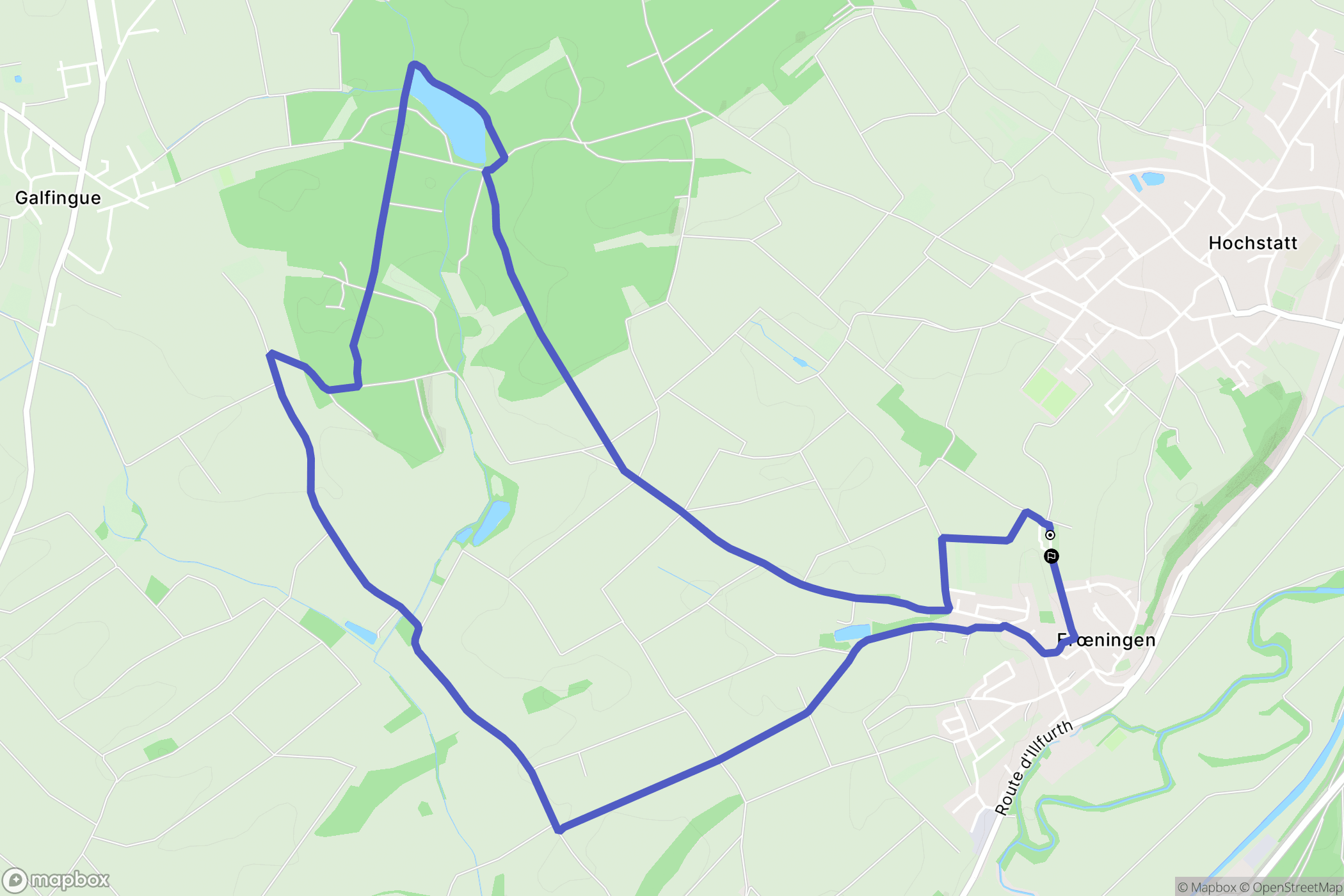 Frœningen : carte du parcours de randonnée - France