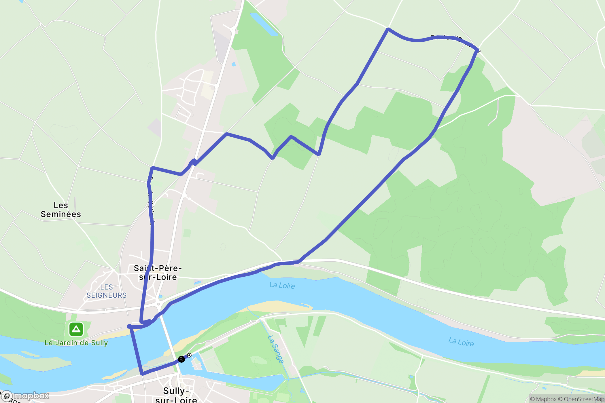 Sully-sur-Loire : carte du parcours de randonnée - France