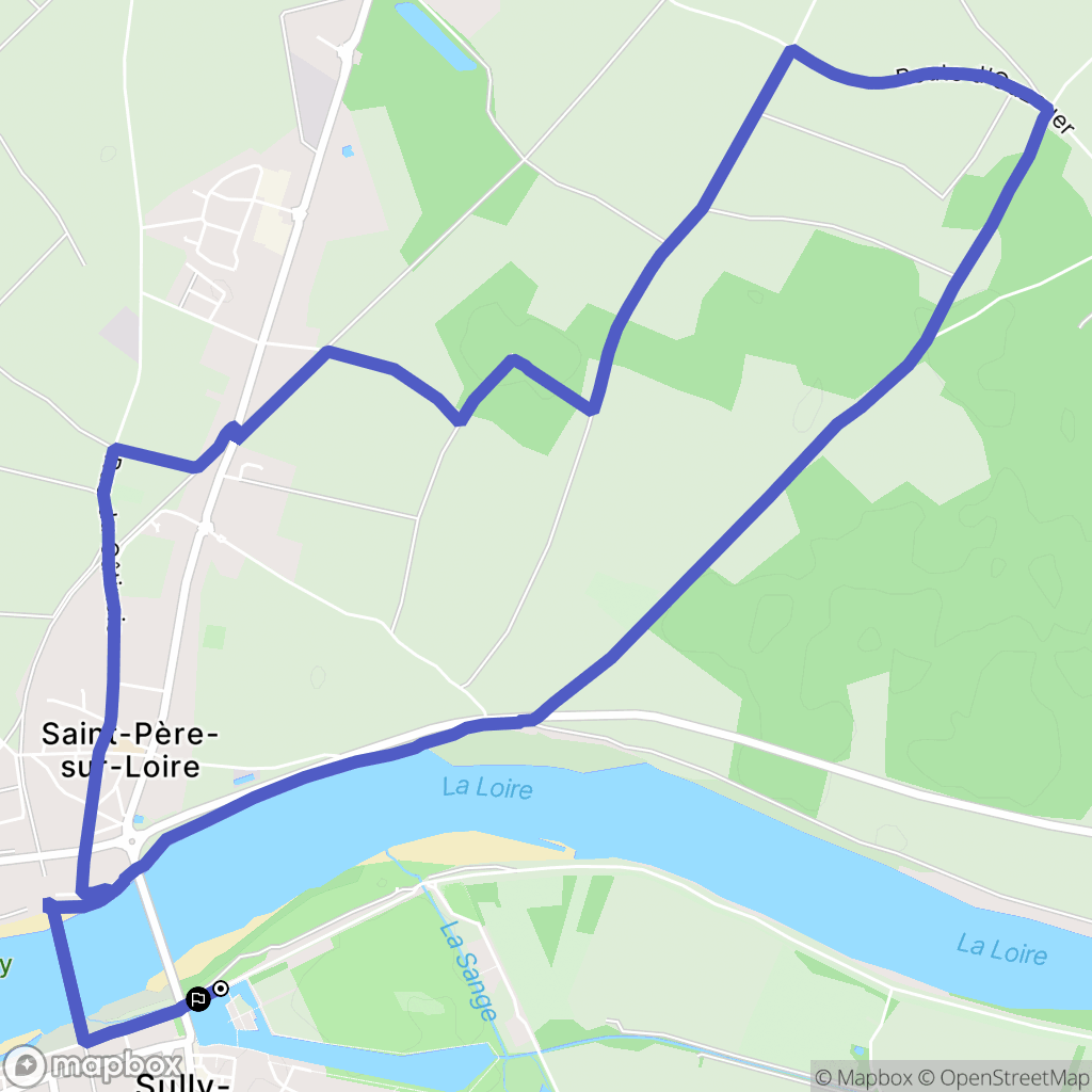 Sully-sur-Loire : carte du parcours de randonnée - France