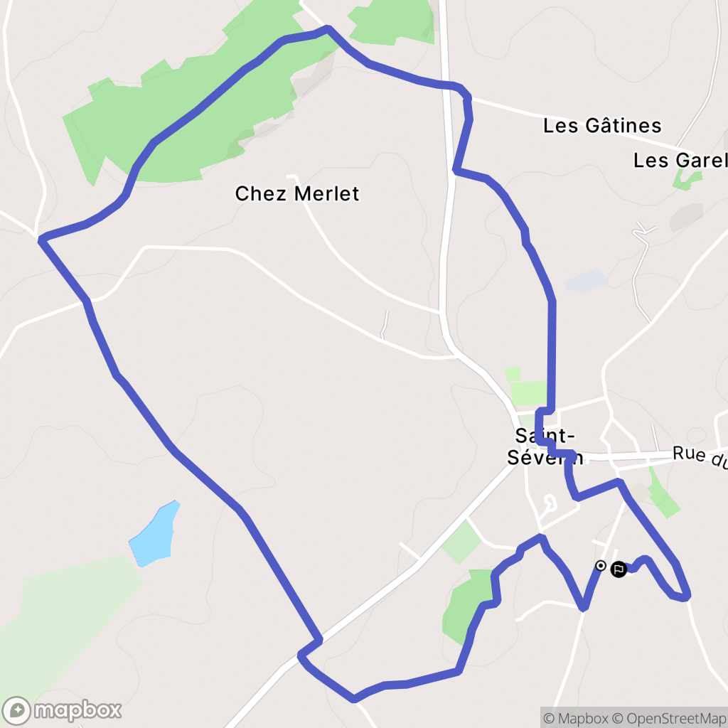 Saint-Séverin : carte du parcours de randonnée - France