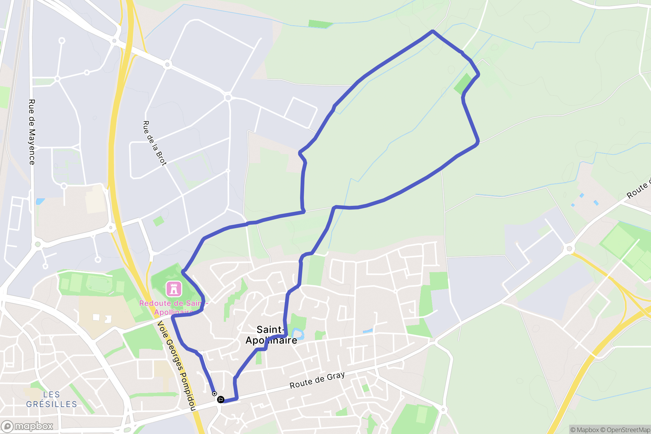 Saint-Apollinaire : carte du parcours de randonnée - France