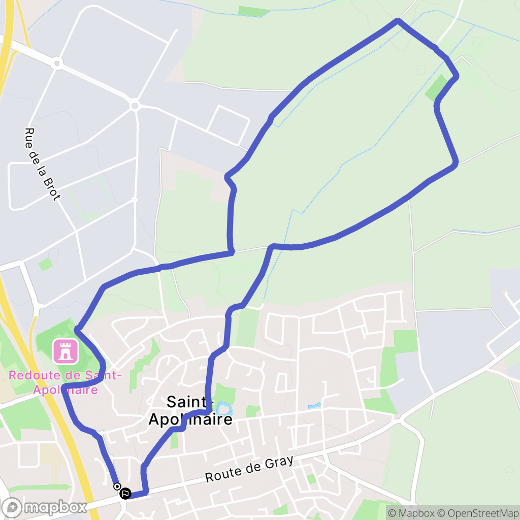 Saint-Apollinaire : carte du parcours de randonnée - France