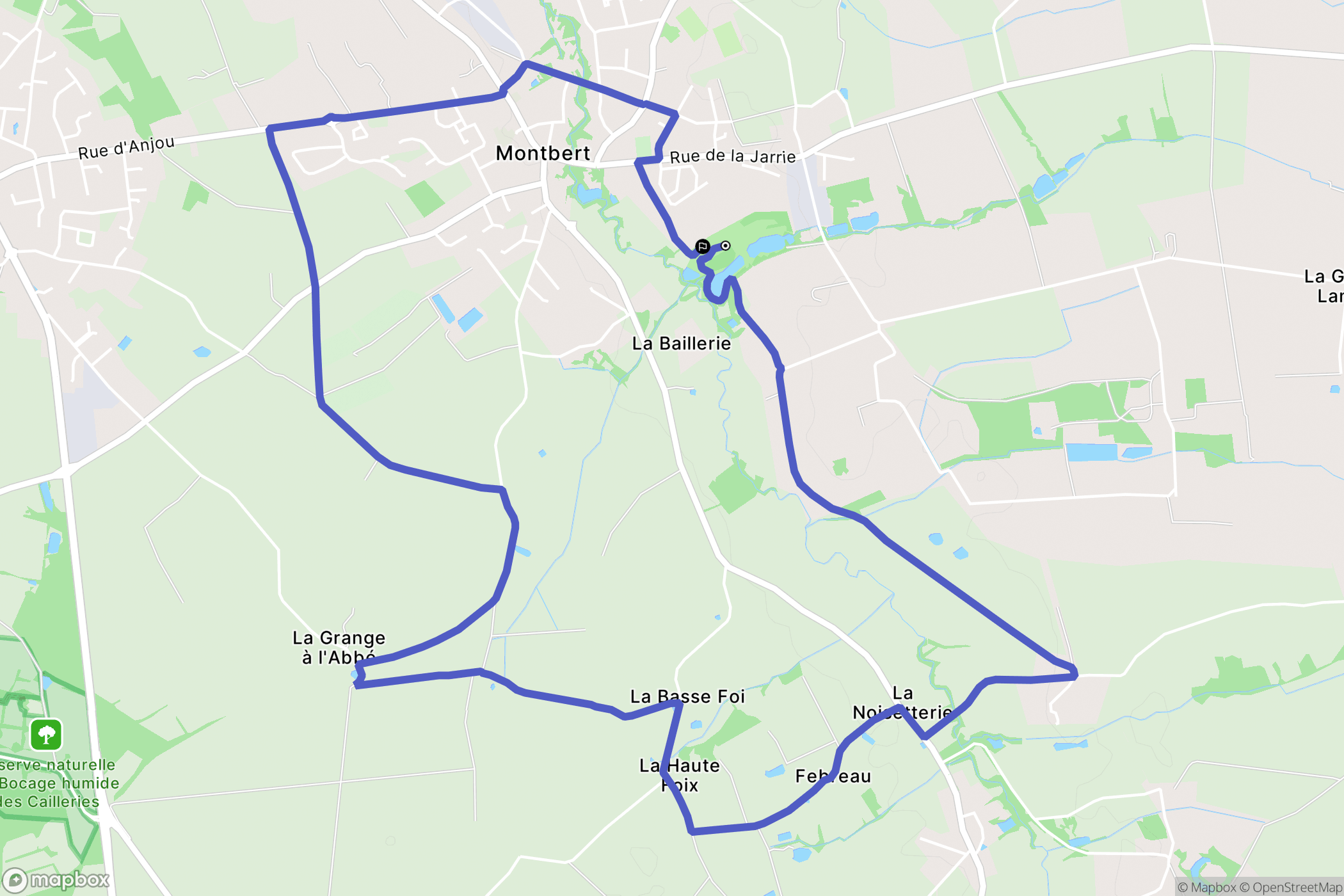 Montbert : carte du parcours de randonnée - France