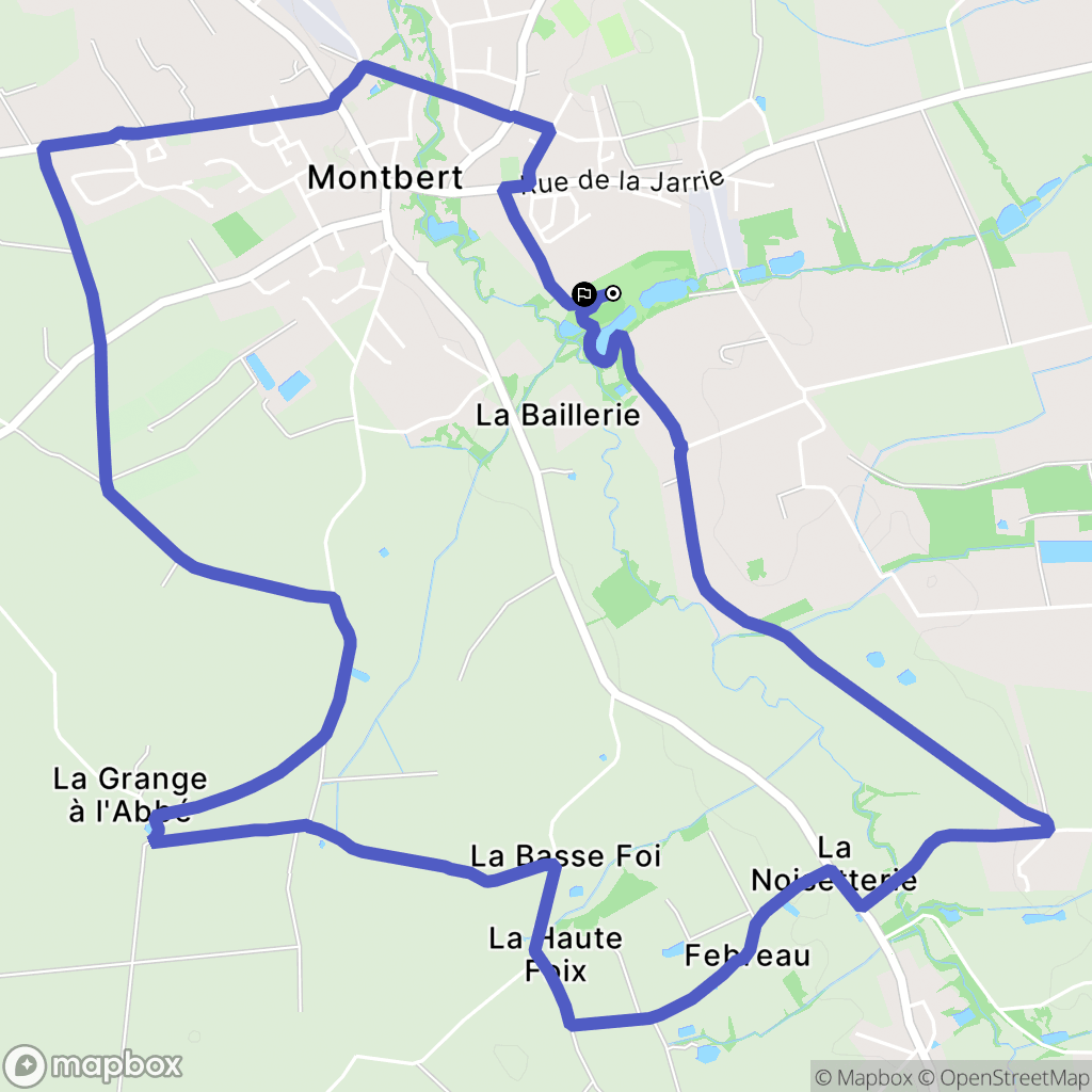 Montbert : carte du parcours de randonnée - France