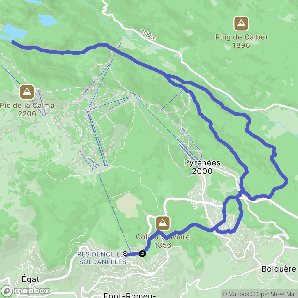 Font-Romeu-Odeillo-Via : carte du parcours de randonnée - France