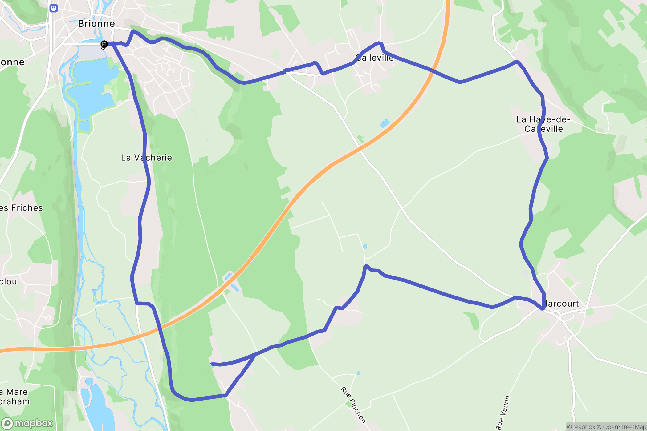 Brionne : carte du parcours de randonnée - France