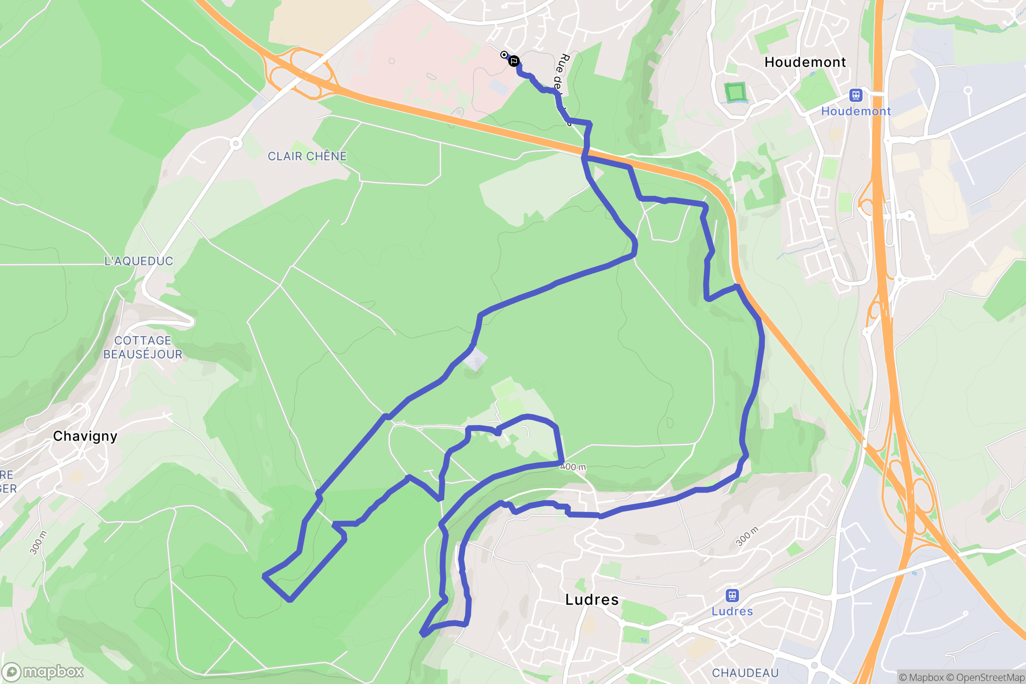 Vandœuvre-lès-Nancy : carte du parcours de randonnée - France