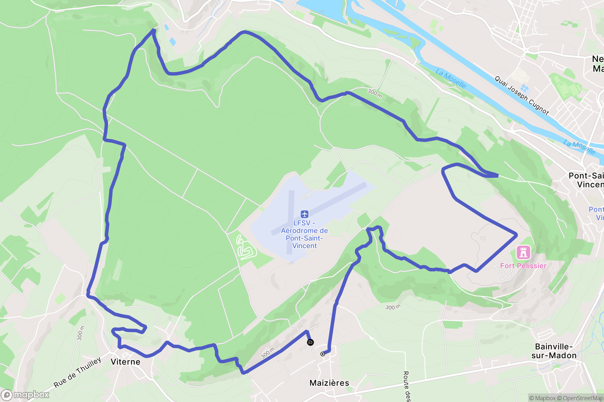 Maizières : carte du parcours de randonnée - France
