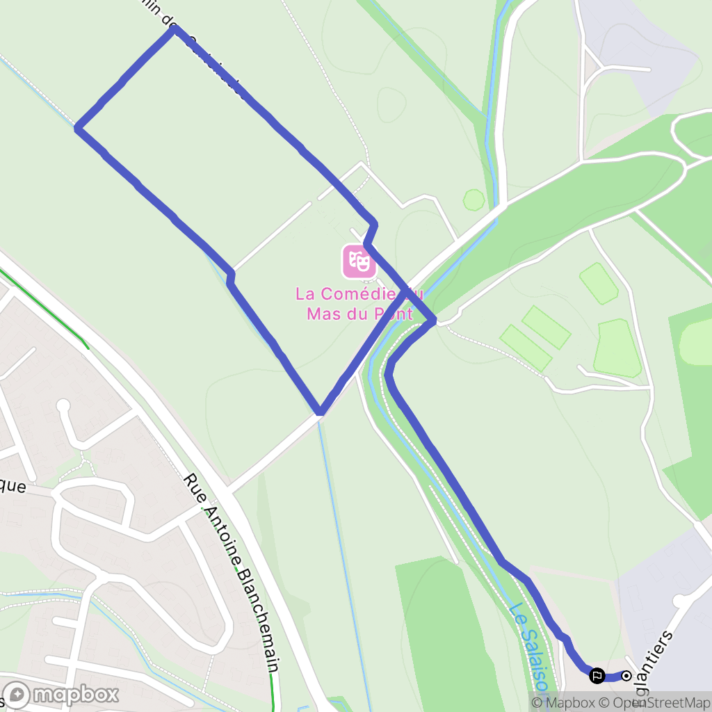 Le Crès : carte du parcours de randonnée - France