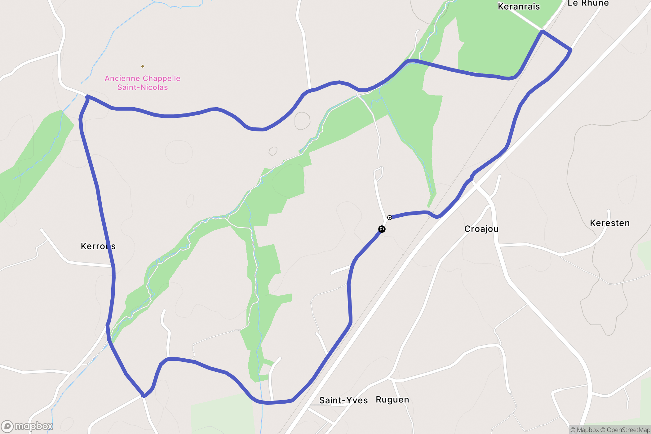 Plouaret : carte du parcours de randonnée - France