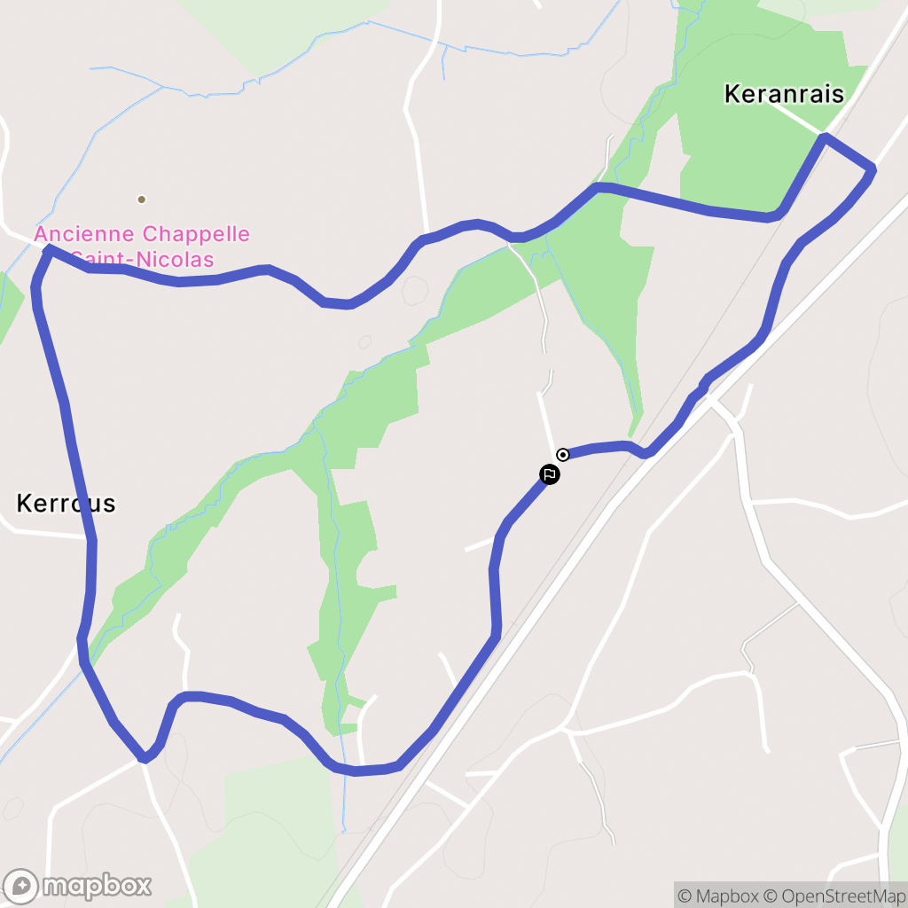 Plouaret : carte du parcours de randonnée - France