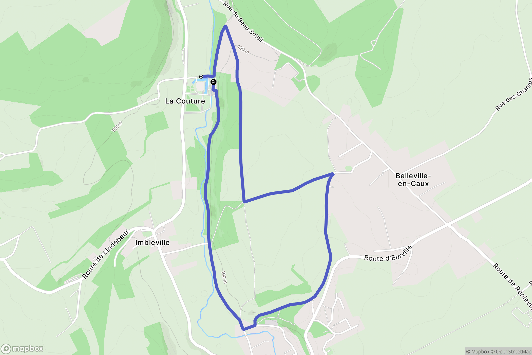 Tôtes : carte du parcours de randonnée - France