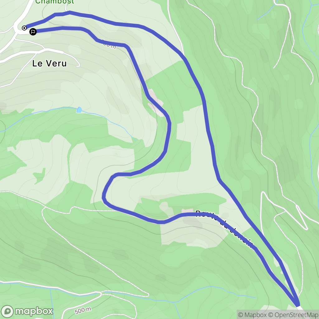 Chambost-Allières : carte du parcours de randonnée - France