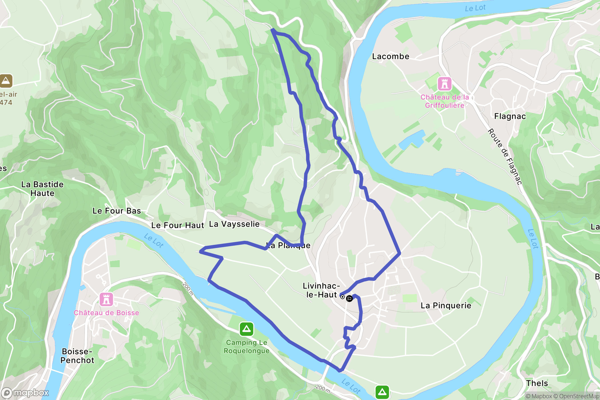 Livinhac-le-Haut : carte du parcours de randonnée - France