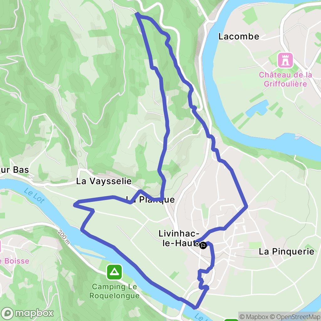 Livinhac-le-Haut : carte du parcours de randonnée - France