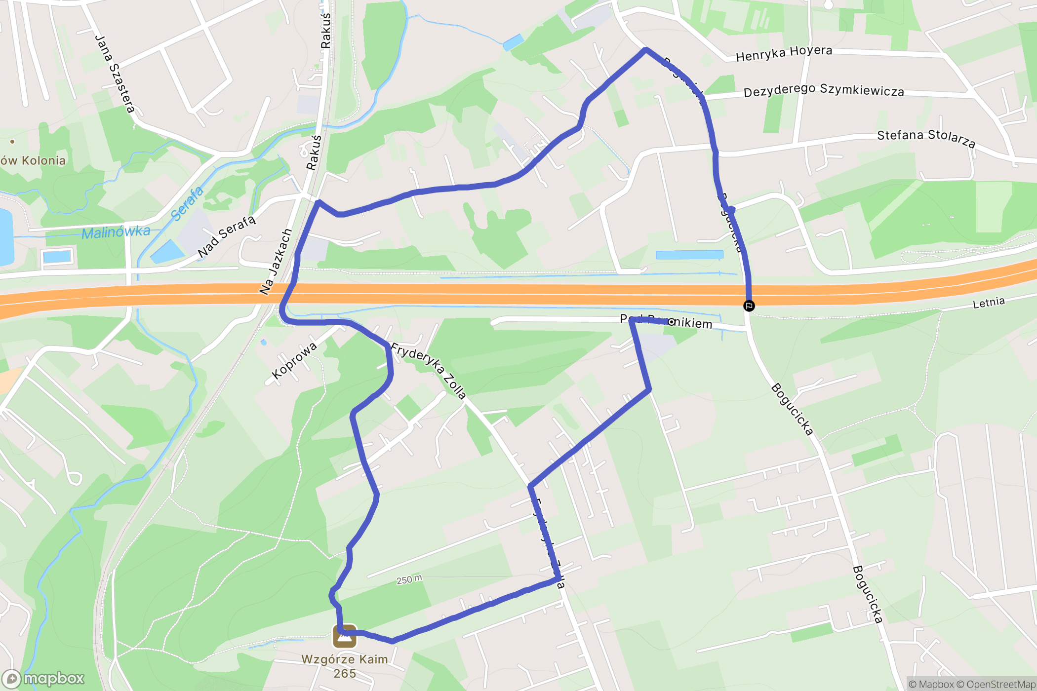 Kraków: mapa trasy - Poland