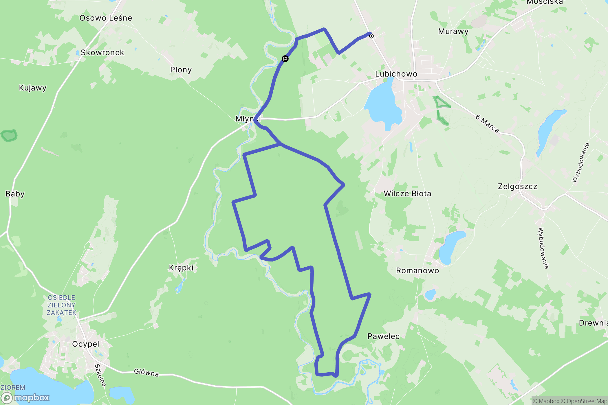 Lubichowo: mapa trasy - Poland