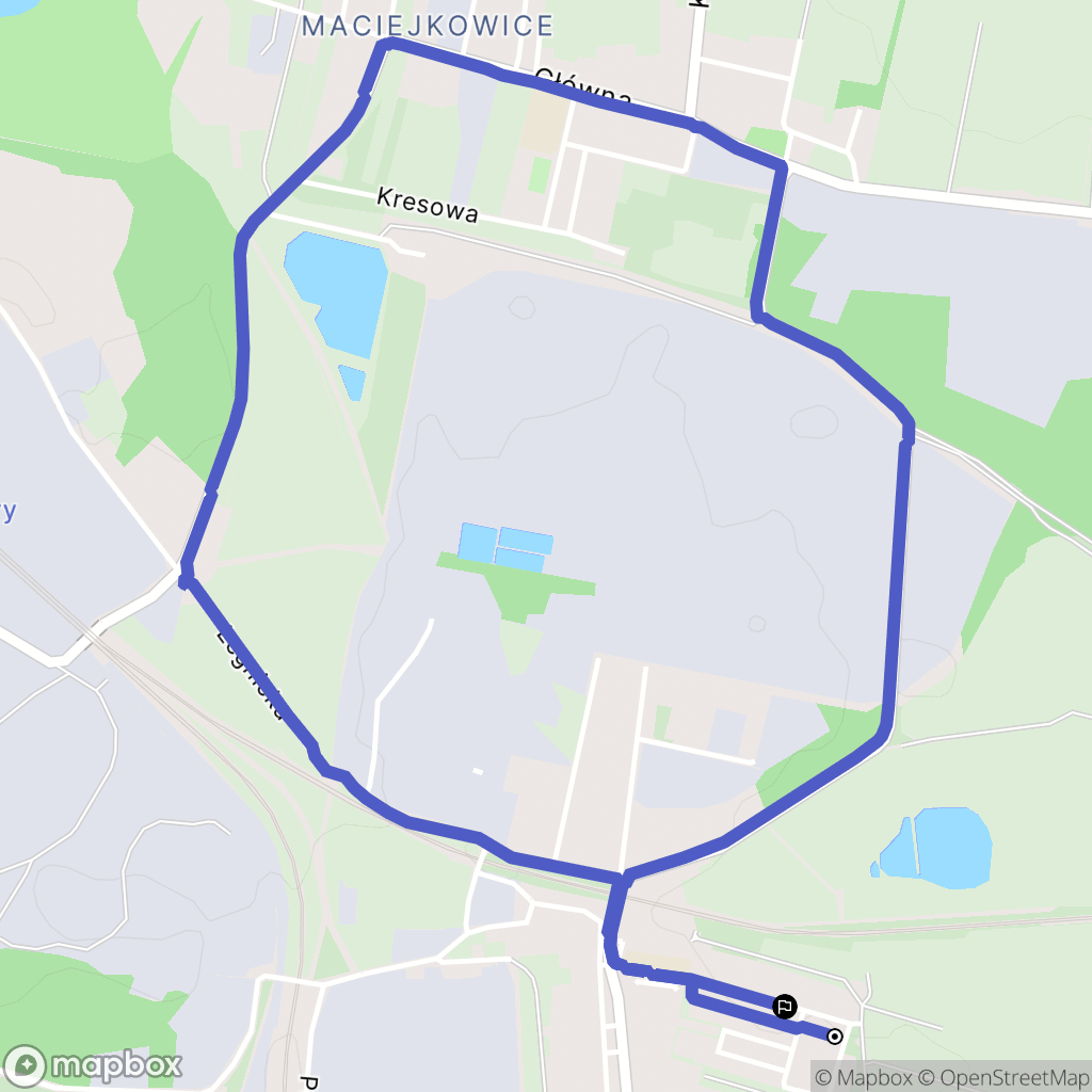 Chorzów: mapa trasy - Poland
