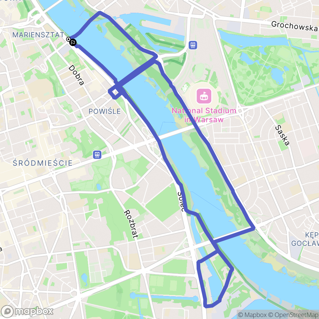Warsaw: mapa trasy - Poland