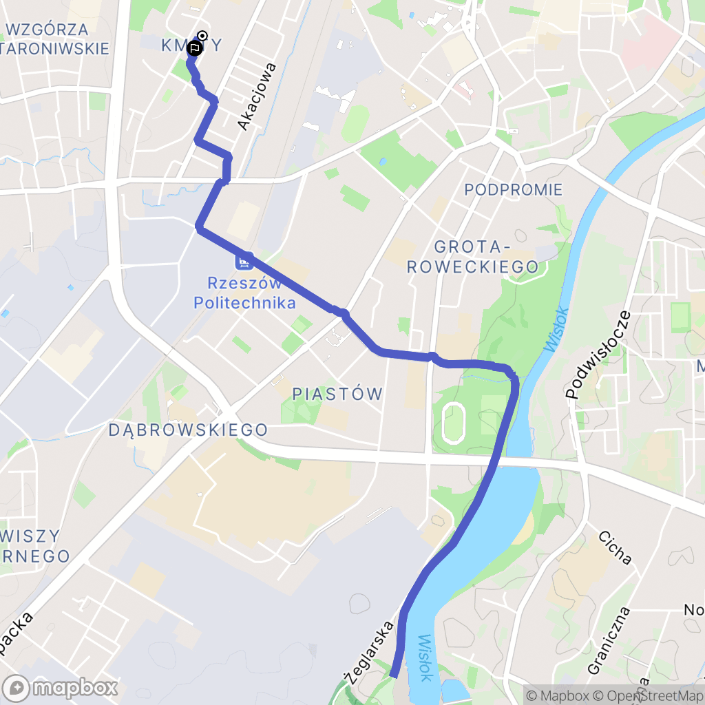 Rzeszów: mapa trasy - Poland