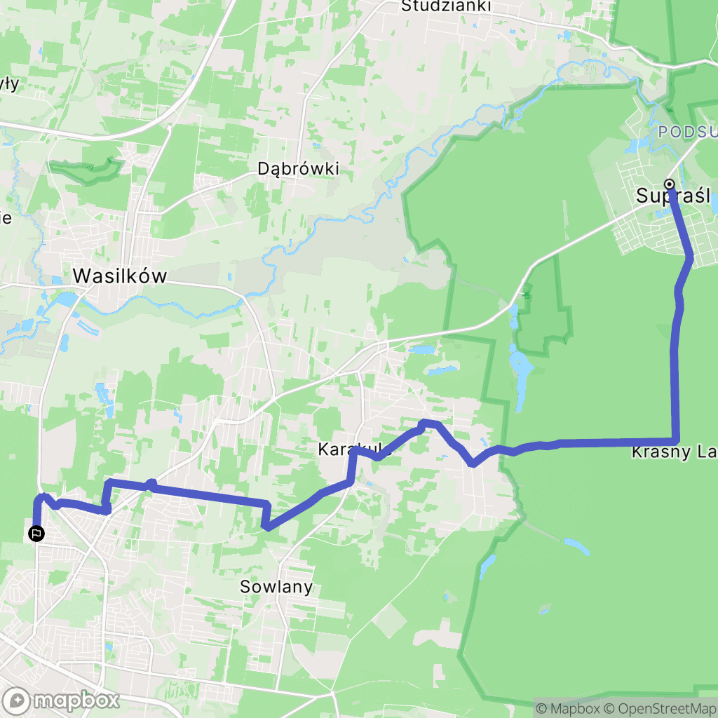 Supraśl: mapa trasy - Poland