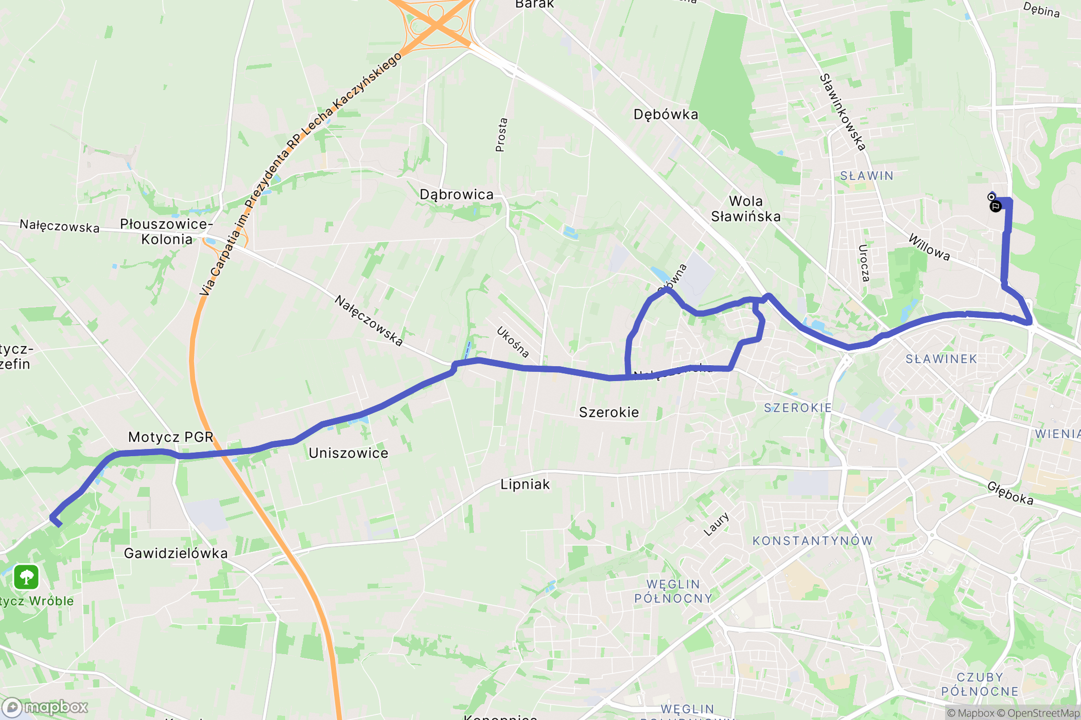 Lublin: mapa trasy - Poland