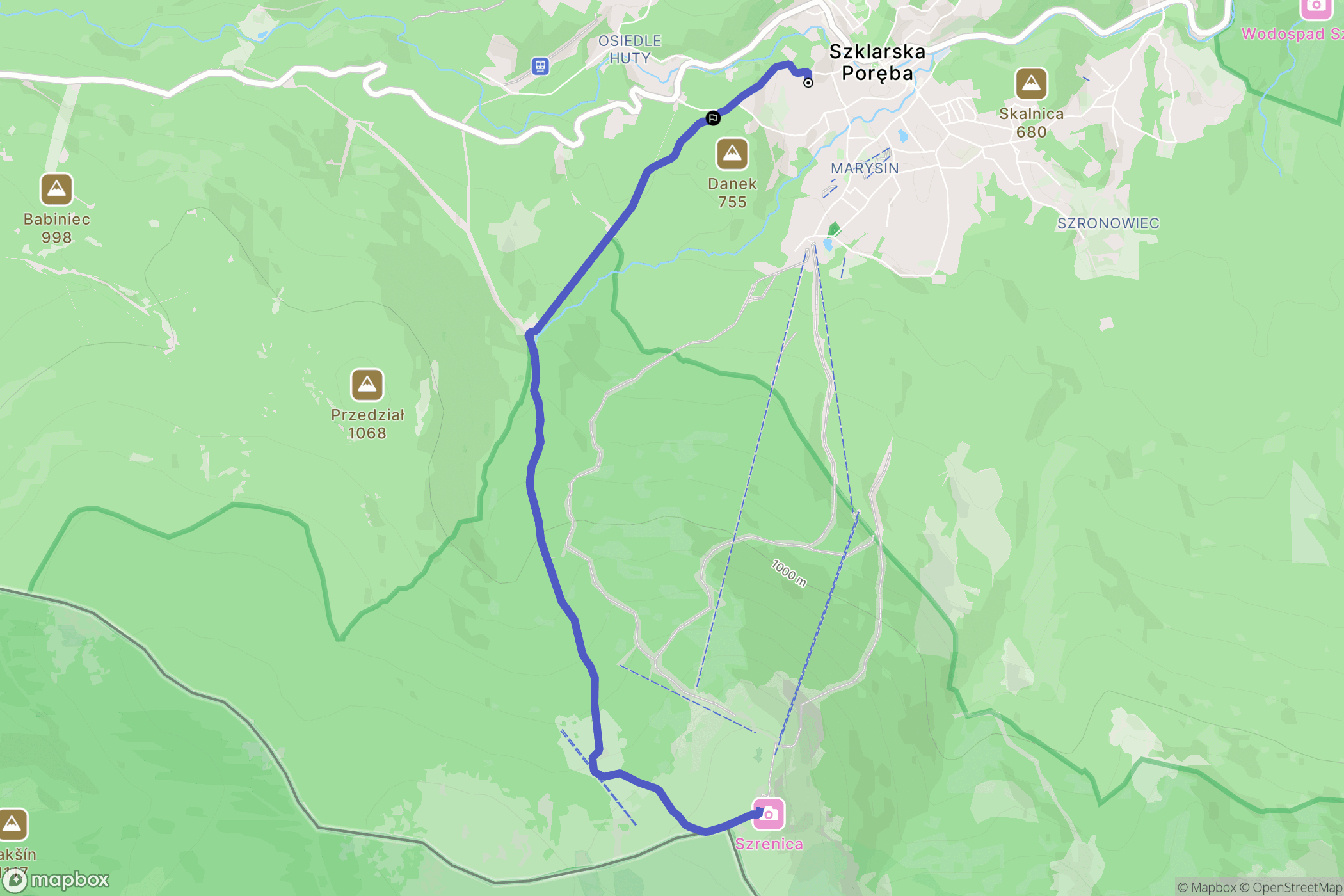 Szklarska Poręba: mapa trasy - Poland