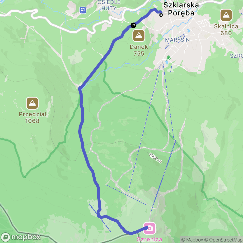 Szklarska Poręba: mapa trasy - Poland