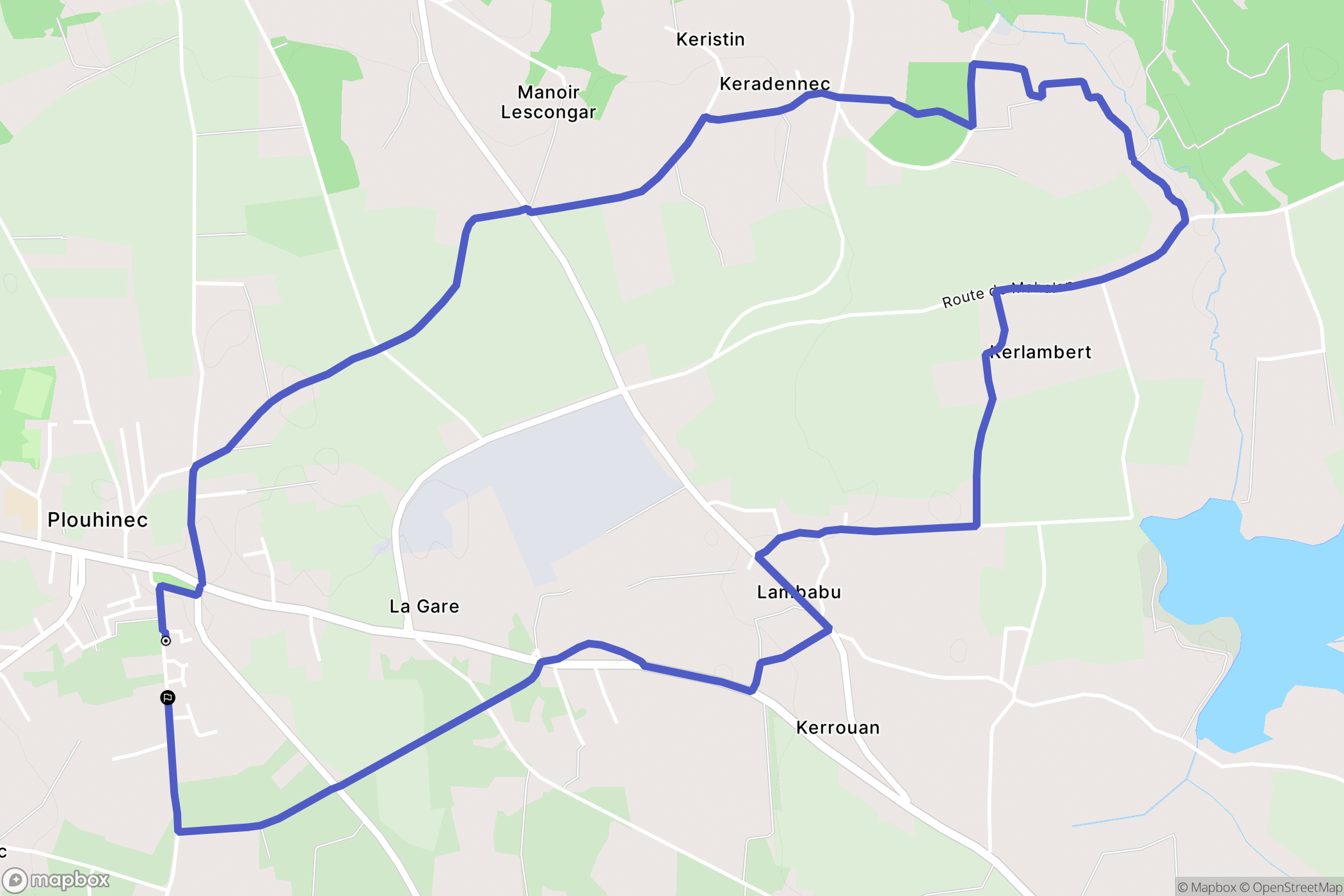 Plouhinec : carte du parcours de randonnée - France