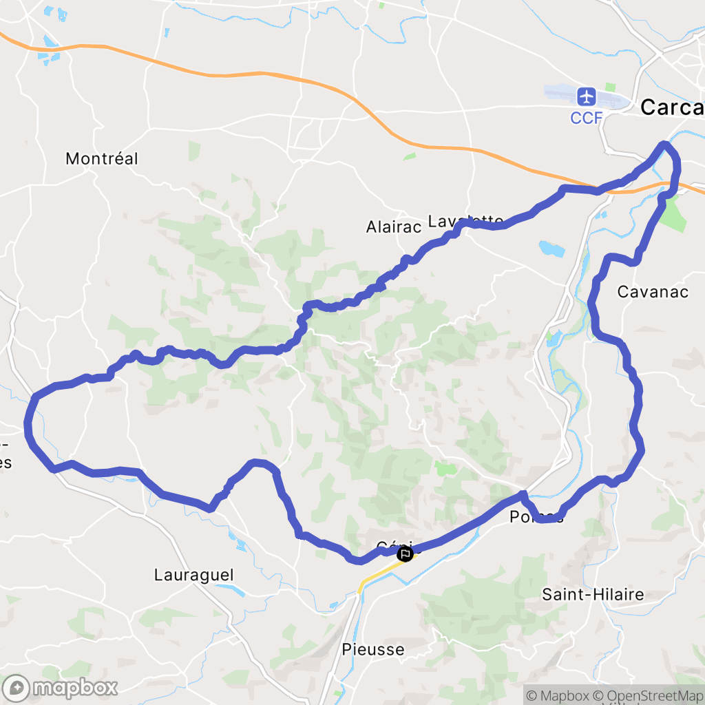 Brugairolles : carte du parcours de randonnée - France