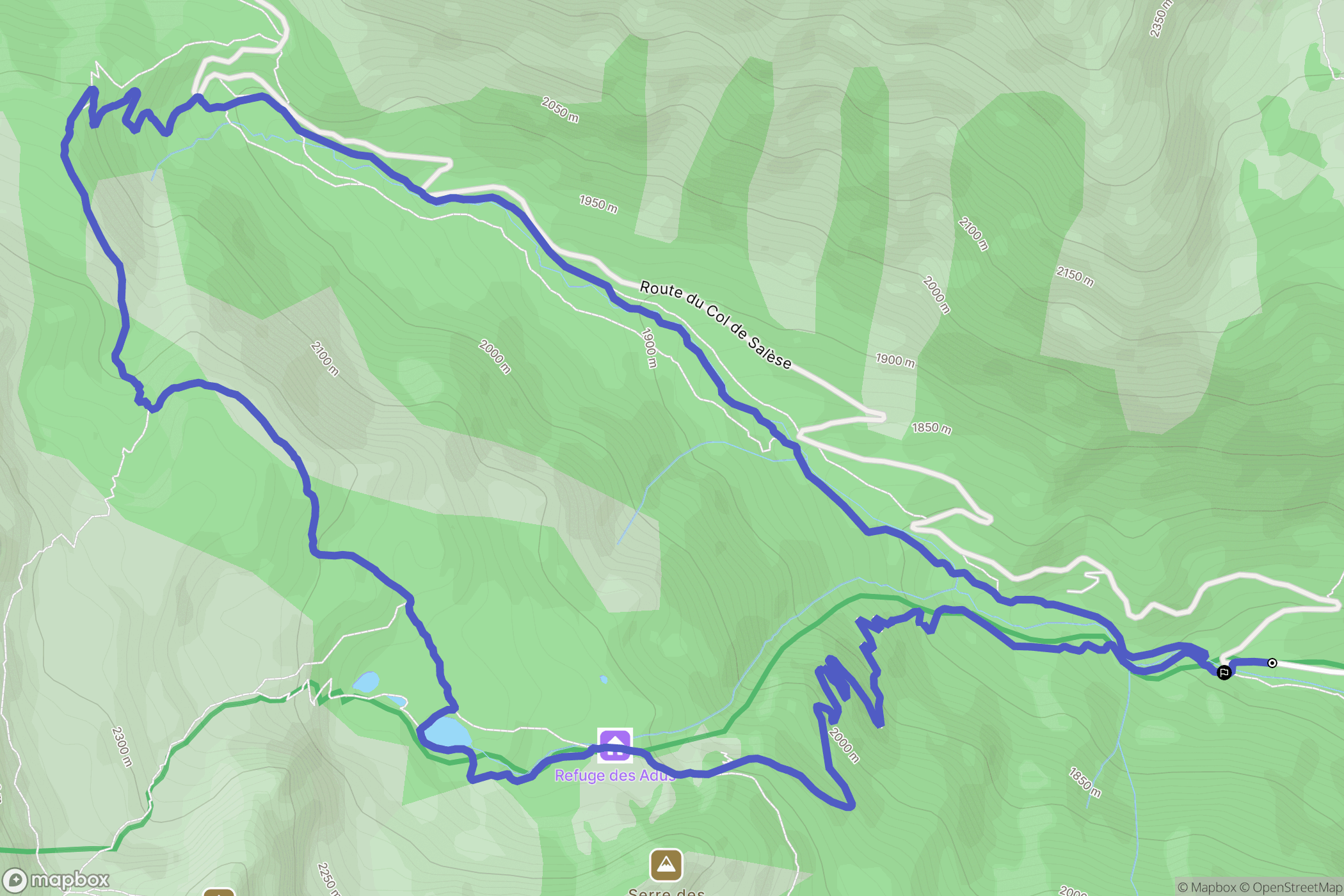 Saint-Martin-Vésubie : carte du parcours de randonnée - France