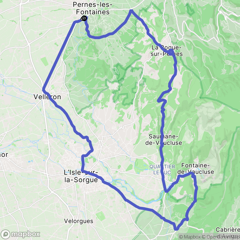 Pernes-les-Fontaines : carte du parcours de randonnée - France
