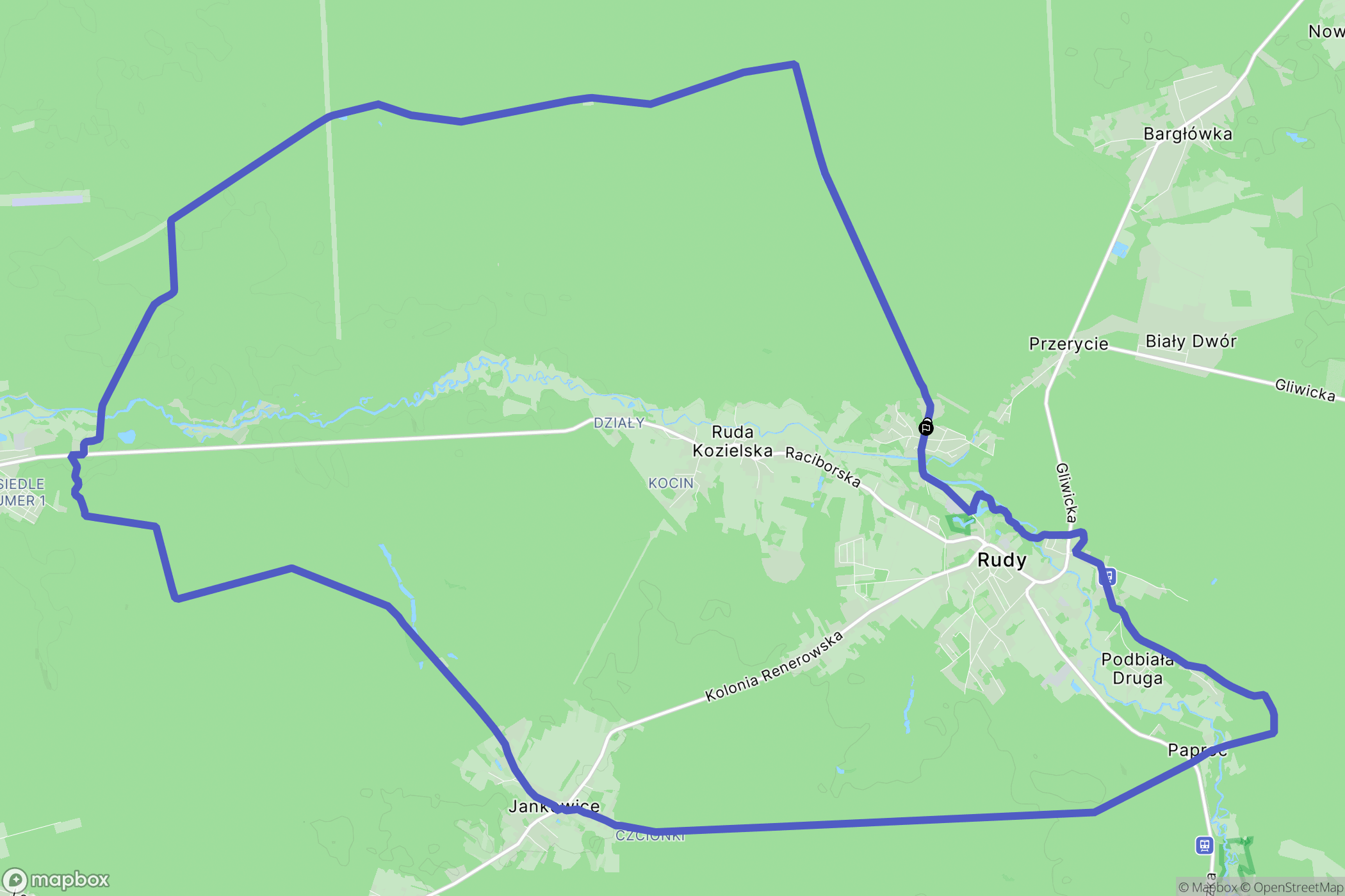 Rudy: mapa trasy - Poland