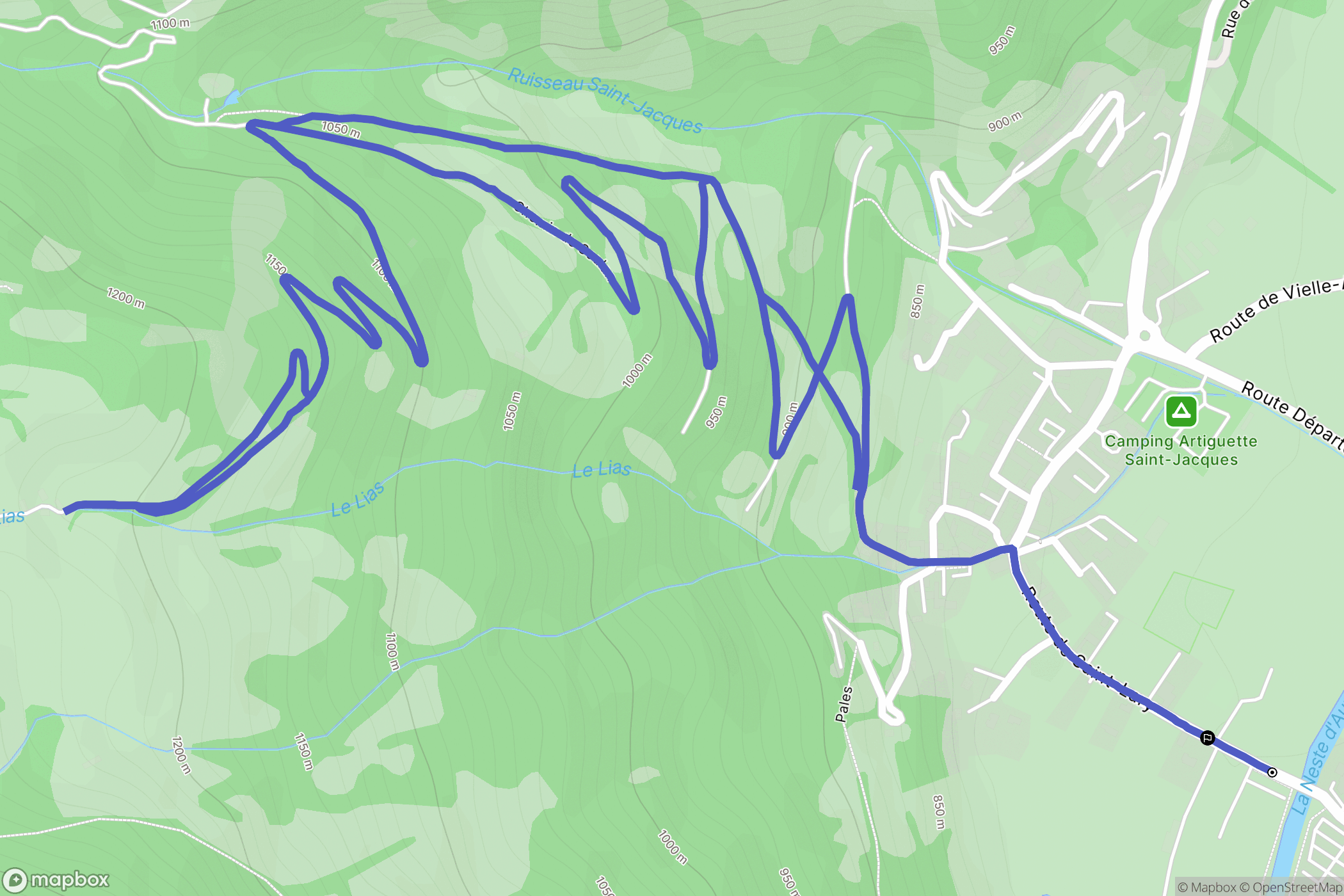 Vignec : carte du parcours de randonnée - France