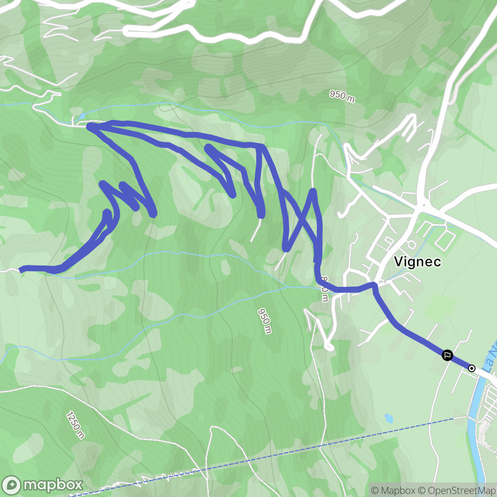 Vignec : carte du parcours de randonnée - France