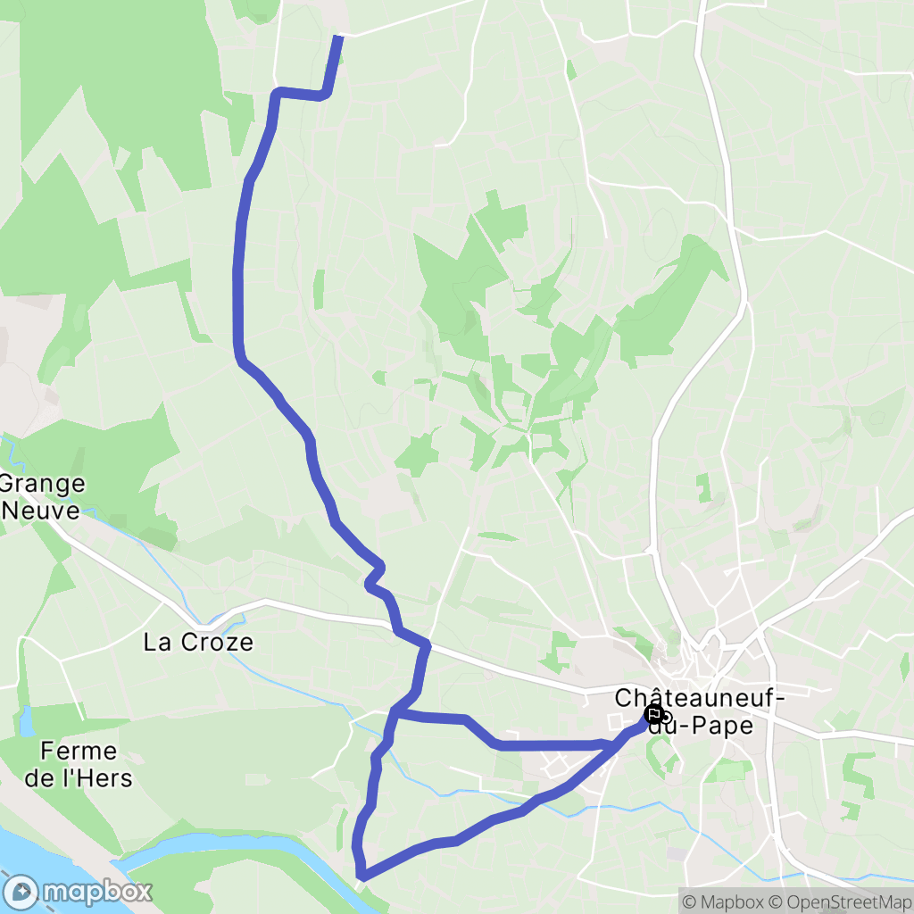 Châteauneuf-du-Pape : carte du parcours de randonnée - France