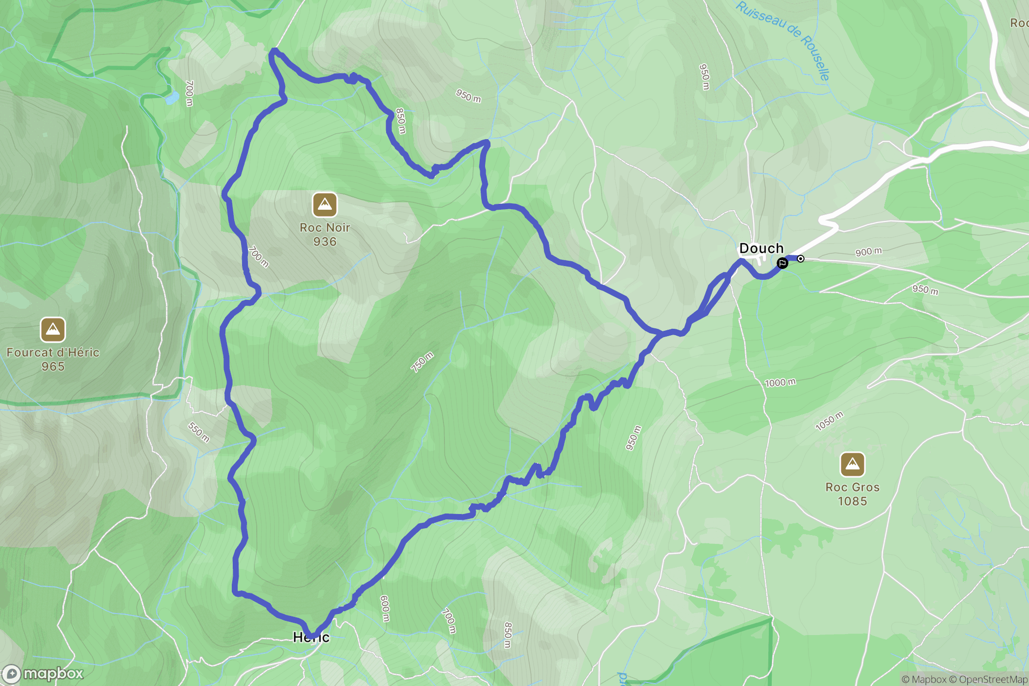 Rosis : carte du parcours de randonnée - France