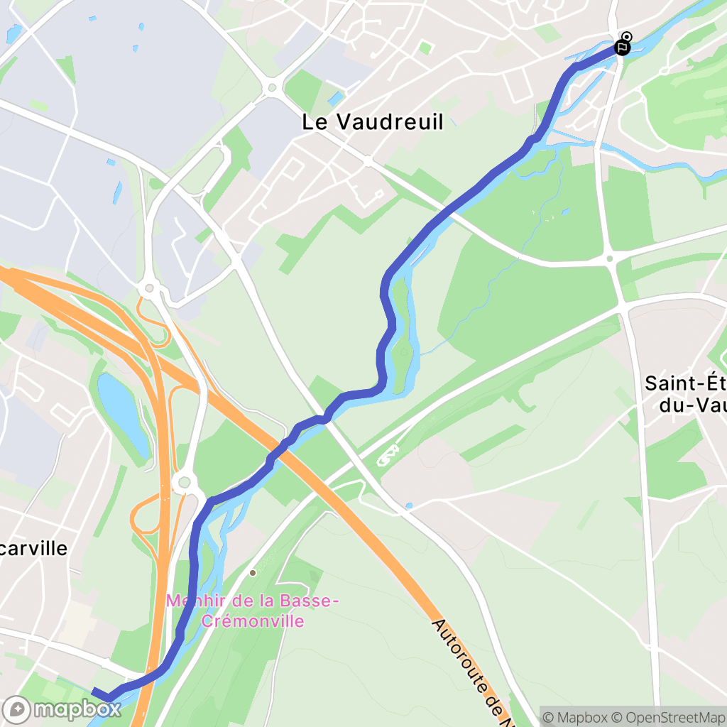 Le Vaudreuil : carte du parcours de randonnée - France