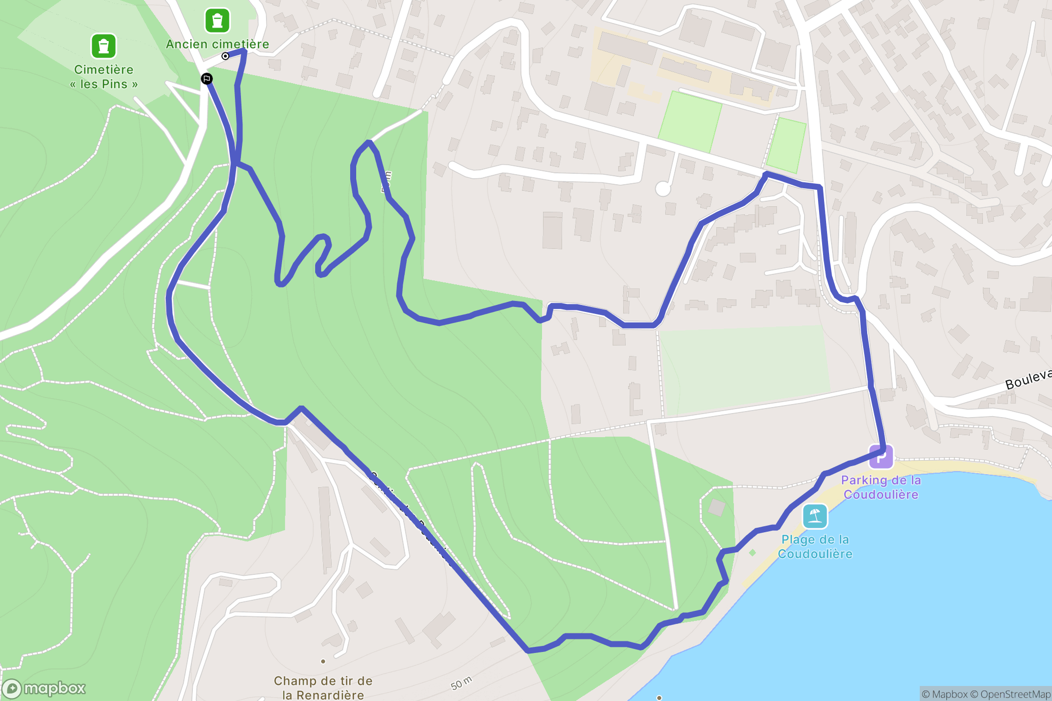 Saint-Mandrier-sur-Mer : carte du parcours de randonnée - France