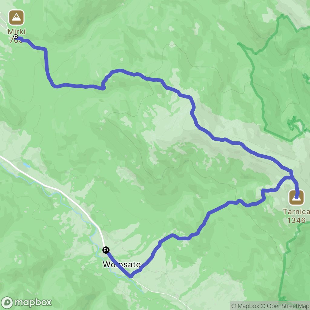 Ustrzyki Górne: mapa trasy - Poland