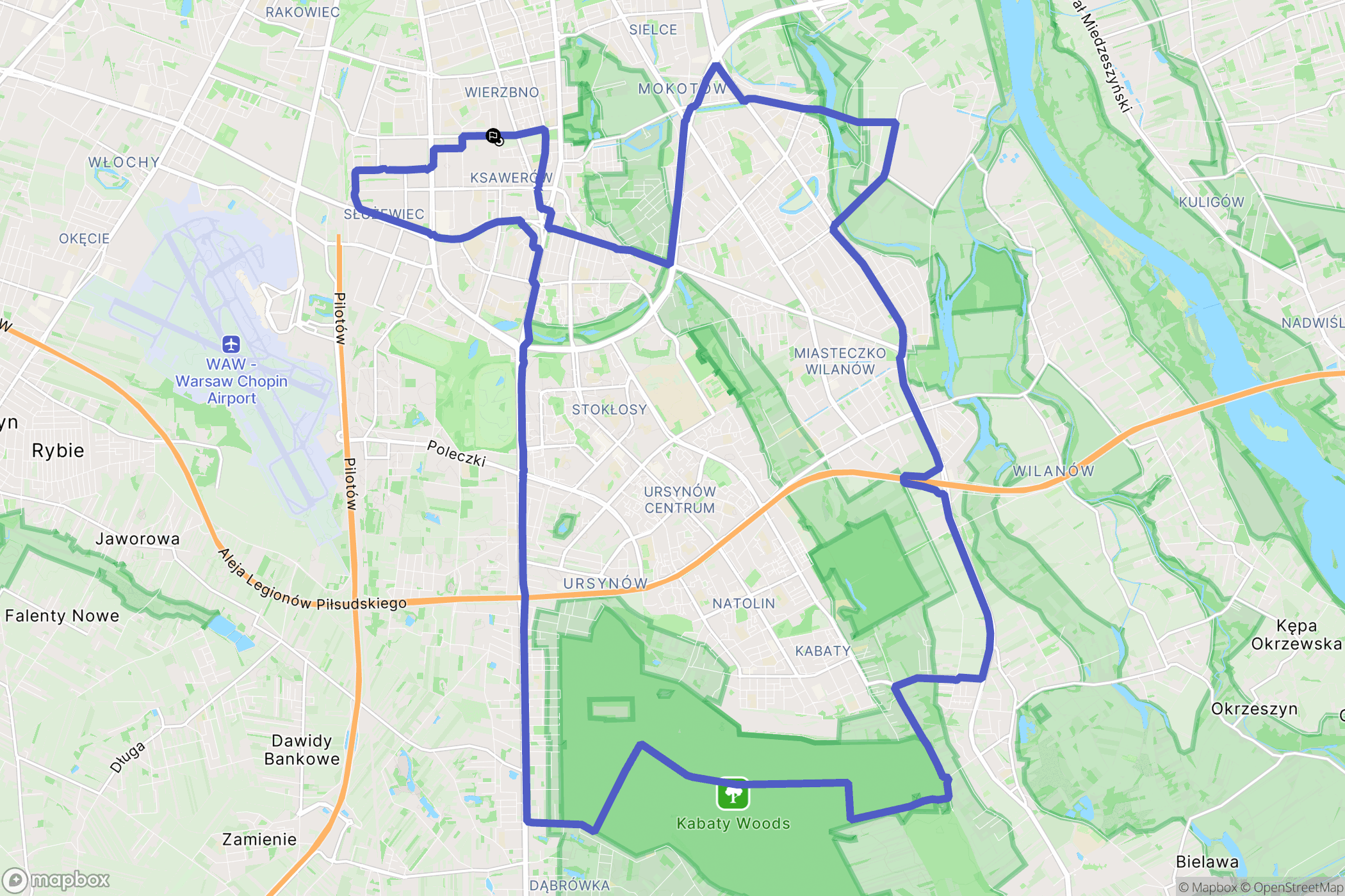 Warszawa: mapa trasy - Poland